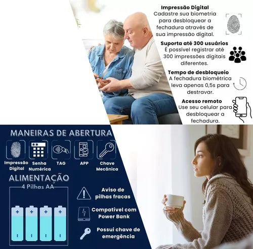 Fechadura Digital Biométrica Eletronica Touch Biometria App