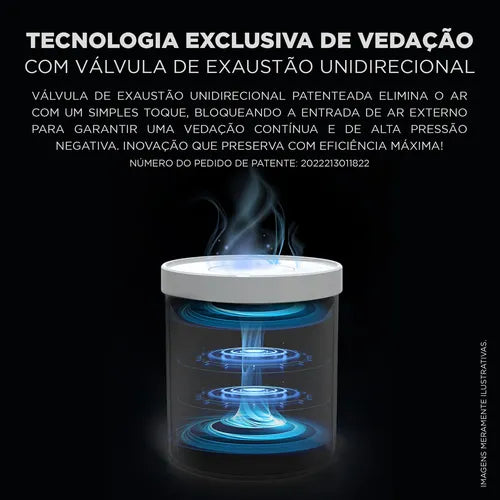 Pote Mantimentos Hermético Vidro Fechamento Pressão 1 Litro Transparente