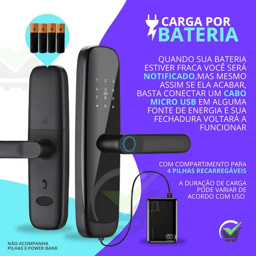 Fechadura Eletrônica Inteligente Digital De Embutir Wifi App