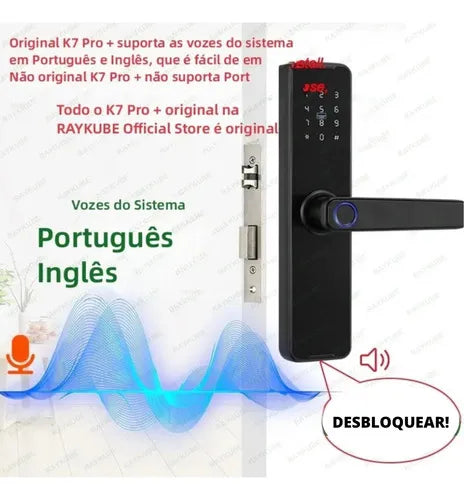 Fechadura Digital Eletrônica Biométrica Card Senha App Tuya