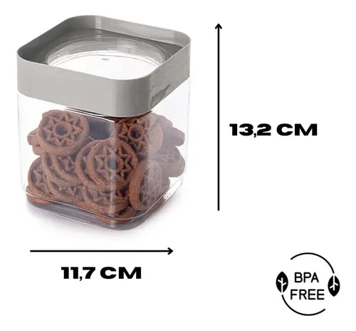 Kit 3 Potes Empilháveis P/ Armazenamento Porta Alimentos