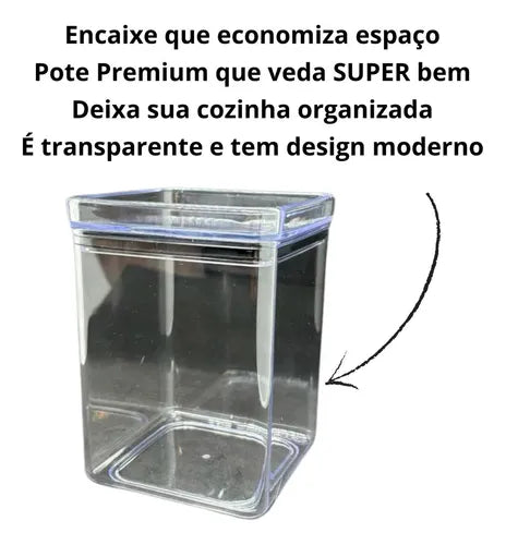 Pote Hermético Acrílico Lumini 1000ml Mantimentos Paramount