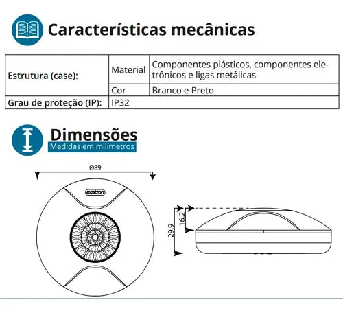 Sensor De Presença Movimento Teto 360º Exatron Lest4000 App