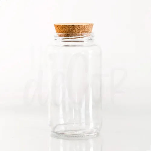 Kit 10 Potes Médios De Vidro 810 Ml Com Tampa Cortiça Cor Transparente