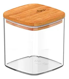 Organizador Hermético Porta Tempero Tampa De Bambu 150ml Ou