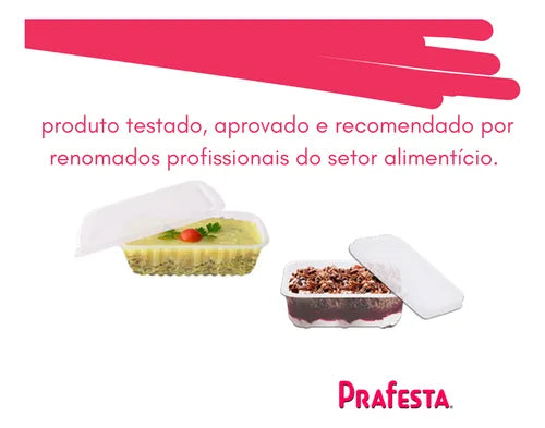 Kit3 Pote Retangular Tampa Hermética 150-350-750ml Prafesta