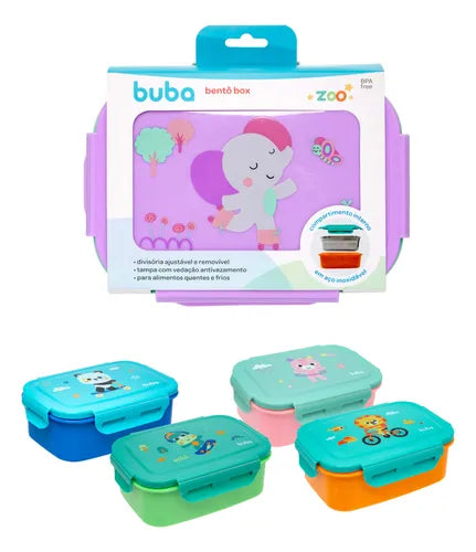 Lancheira Pote Marmita Inox Bentô Box Buba Zoo 600ml