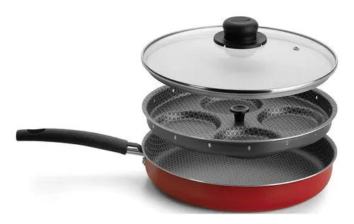 Frigideira Para 4 Ovos Poche Vermelha Multiflon 73544