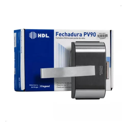 Fechadura Elétrica Porta Vidro Hdl 12v Pv 90 P/ 2 Folhas