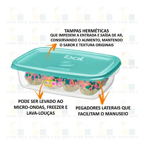 Conjunto De Potes Plástico Sanremo 280ml Leve 16 E Pague 14