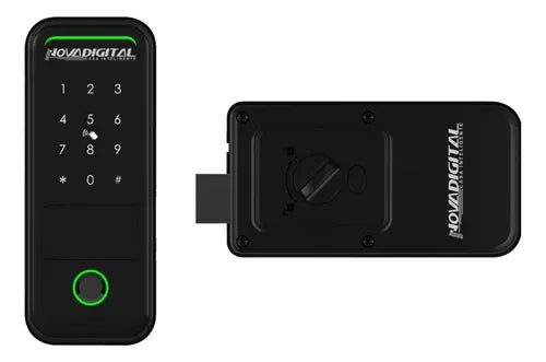 Fechadura Inteligente Eletrônica de Sobrepor Wi-fi Novadigital SM-07 Com Biometria Sem Maçaneta Cor Preto