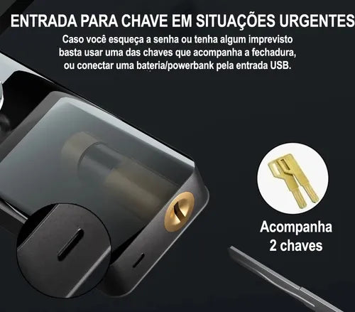 Fechadura Eletrônica Maçaneta Digital Prova D'água Wifi App