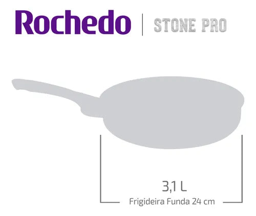 Frigideira Funda Rochedo Stone Pro 24cm