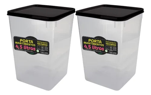 Kit 2 Pote Mantimento Hermético Cabe 3kg Alimento 4,5 Grande