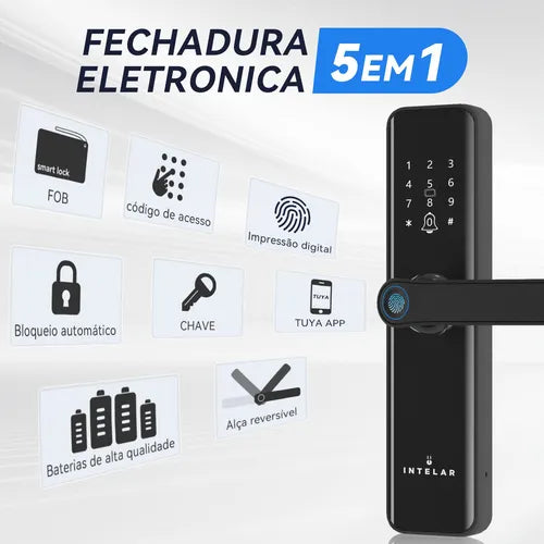 Fechadura Eletronica Digital Com Biometria Senha Intelar
