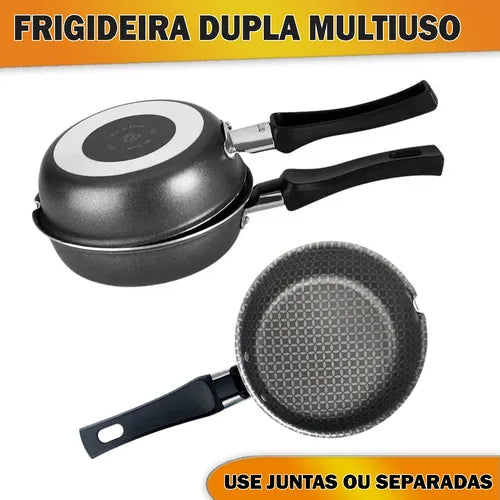 Omeleteira Multiflon Gourmet Dupla Antiaderente 14cm Preta