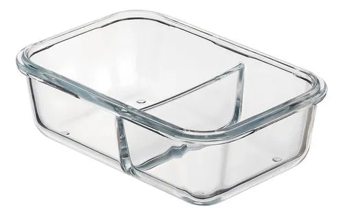 Pote Vidro Hermético Tampa Retangular 640ml
