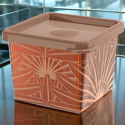 Kit 2 Pote Quadrado Metalico Organizador Hérmetico Cozinha