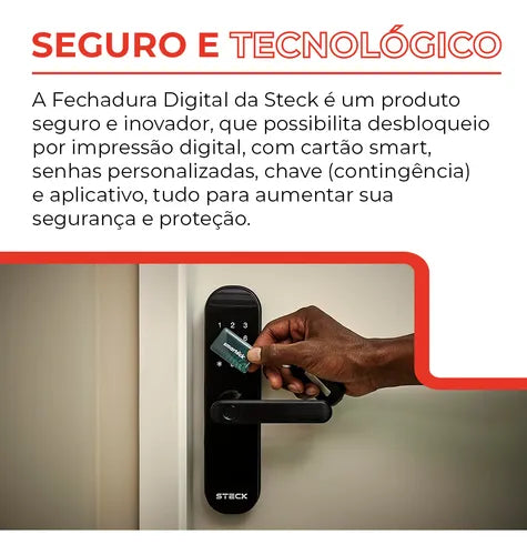 Fechadura Digital Inteligente Steck Ambiente Conectado com Biometria