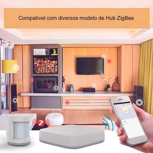 Sensor De Movimento Presença Sem Fio Inteligente Zigbee NovaDigital Tuya Smartlife PIR-ZB Branco