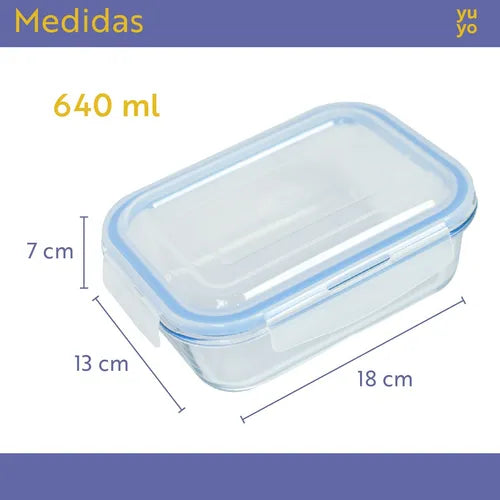 Kit 8 Pote Vidro Hermético Marmita 640ml Tampa Com 4 Trava