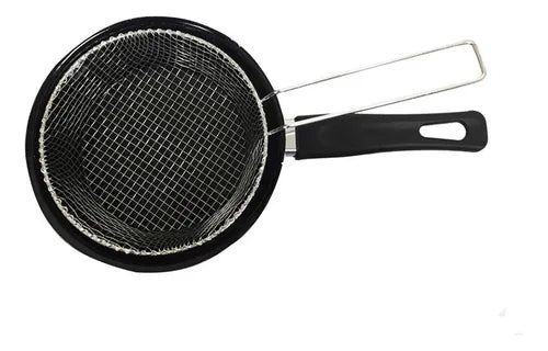 Frigideira Fritatudo Fritadeira Cesto 20cm Esmaltada Roa Cor Preto