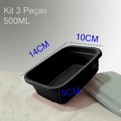 Kit 10 Potes De Mantimentos Vasilhas Plásticas Retangular Cor Vermelho