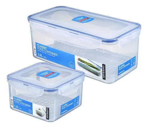 Kit Potes Hermético Porta Saladas + Porta Queijo Lock&lock Cor Transparente