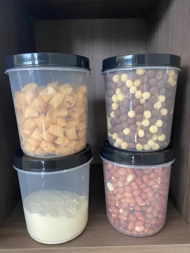 Kit Pote Vasilha Alimento Tampa De Rosca 1 Litro Kit 12 Pçs