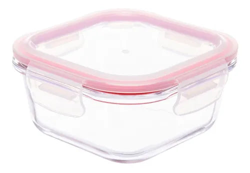 Pote De Vidro Hermético 520ml Quadrado Invicta Cor Branco