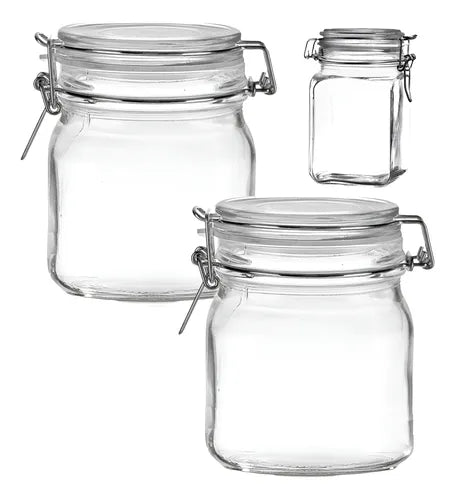 3 Potes Herméticos 2x 750ml + 100ml Alta Qualidade Pote Cura