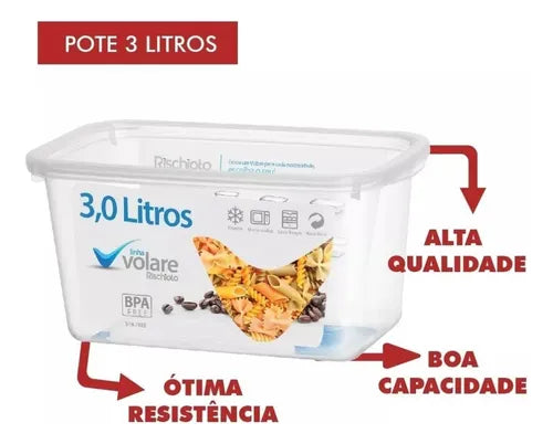 Potes Para Presídio - 2 Potes De 3 Litros E 2 Potes De 1,2l