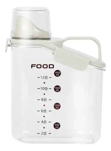 Potes Herméticos 2000ml Com Dosador - Recipientes Transparentes Para Cereais, Grãos E Massas - Livre De Bpa - Cozinha Organizada E Alimentos Frescos | House Organizer