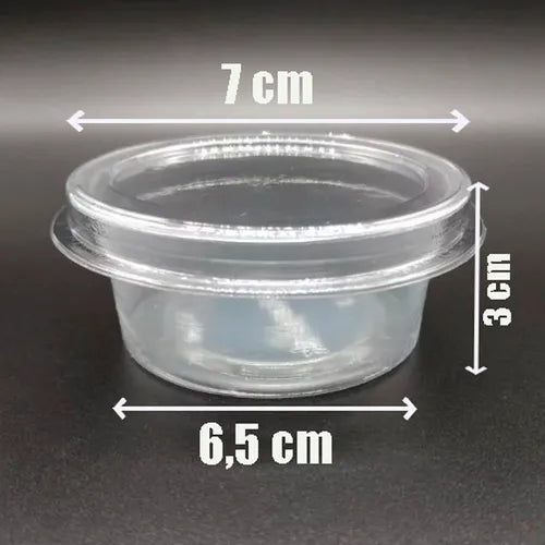 Kit 100un Pote 70ml C/ Tampa Para Molhos E Sobremesas