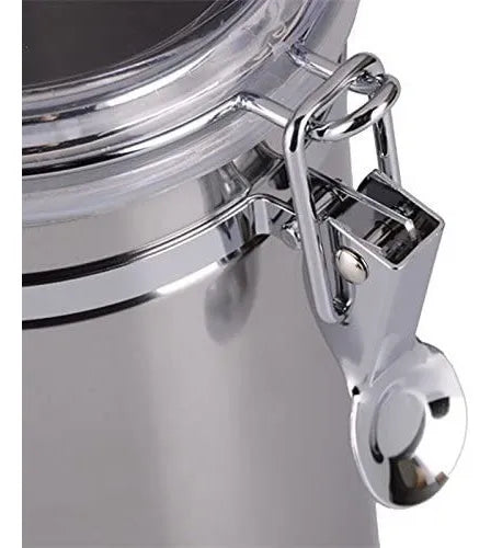 Conjunto 4 Potes Hermético Inox Mantimentos Vedação Premium
