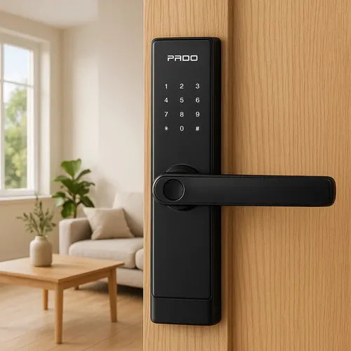 Fechadura Digital Pado Fde 250 Wifi Tuya Biometria Senha Tag Preta