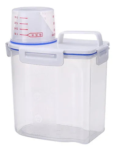 Pote C/ Medidor 1.5 L Cereal Ração Grãos Hermético Dispenser