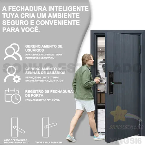 Fechadura Digital Inteligente Wifi Biométrica Smart Tuya