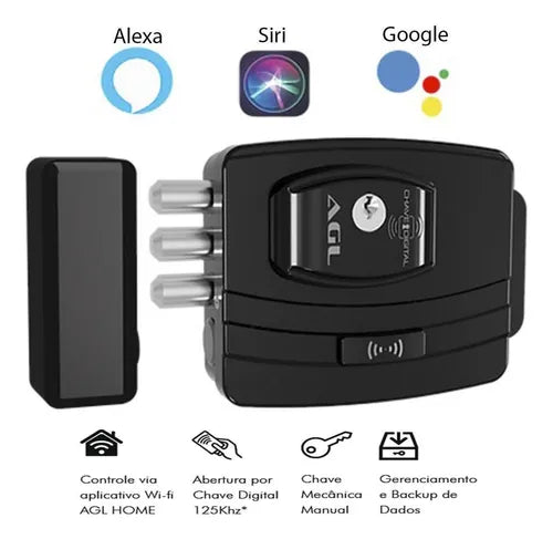 Agl Fechadura Elétrica Ultra Magic Card Wifi Smart Completa