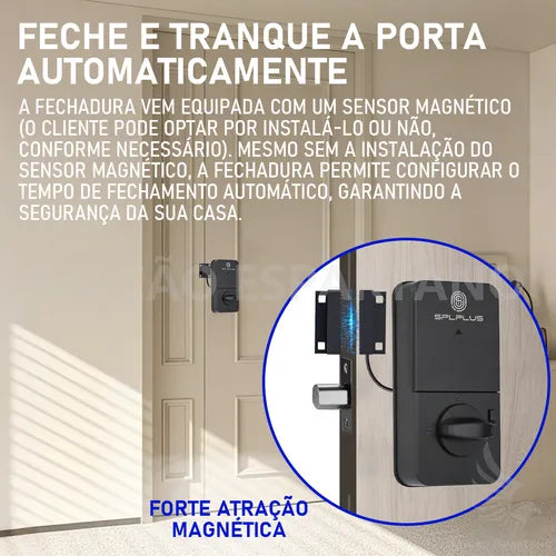 Fechadura Digital Eletrônica Biométrica Senha Tag App Wifi