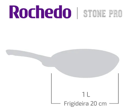 Frigideira Rochedo Stone Pro 20cm Preto