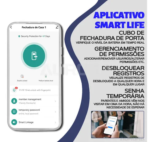 Fechadura Digital Inteligente C/ Wi-fi E Biometria App Tuya