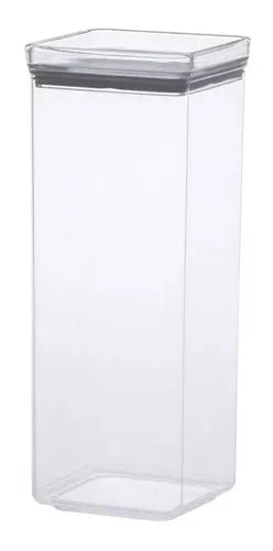 Kit 2 Potes Hermético Porta Mantimento Quadrado 2200ml Tampa