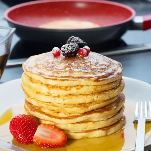Panela Polishop Sauté Grand Vermelha de 24cm Frigideira Flavorstone