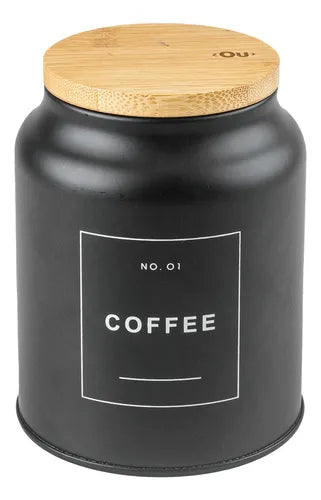 Pote Porta Condimentos Coffee 1,1l Sense Com Tampa Bambu Ou