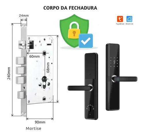 Fechadura Eletrônica Digital Nfc Anatel Smart Lock Maxhouse