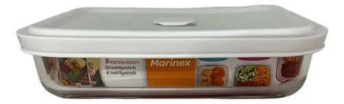 Kit de potes de vidro Nadir Figueredo 6 recipientes para alimentos Marinex - Cor - Branco