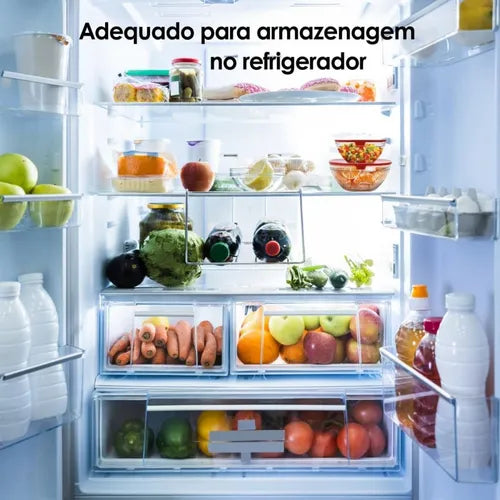 Kit 5 Potes Vidro Tampa Colorida Armazenagem E Alimentos