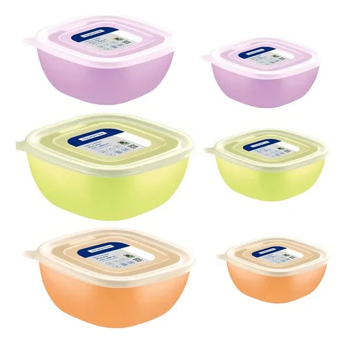 Potes Tramontina Mixcolor Polipropileno 6 Pçs 300 E 600 Ml