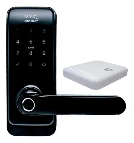 Fechadura Digital Papaiz SL205 Combo Hub Wifi Biometria Aplicativo Alexa